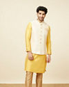 alt message - Manyavar Men Light Cream Booti Print Jacket image number 2