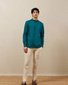 Manyavar Men Atlantic Deep Green Bandhgala Style Short Kurta