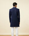 Manyavar Men Sapphire Blue Sequins Embroidered Indo Western