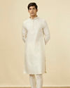 alt message - Manyavar Men Sublime Cream Jacquard Kurta Set image number 2