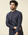 Twilight Blue Stone Motif Kurta Set image number 0