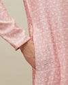 Manyavar Men Veiled Rose Pink Bel Buti Patterned Kurta Set