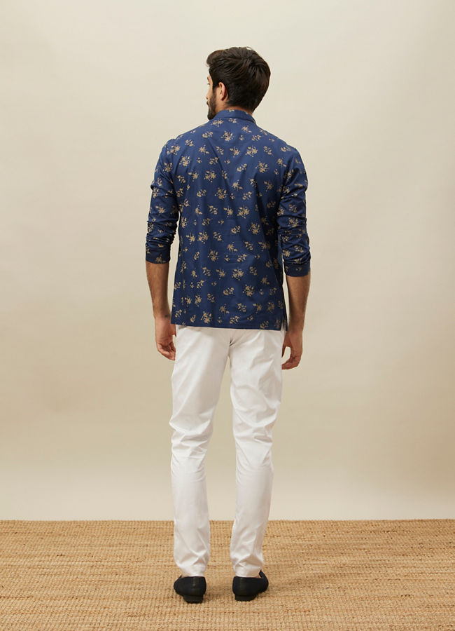 Dazzling Blue Floral Print Short Kurta image number 2