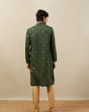 Manyavar Men Forest Green Kurta Set with Medallion Prints