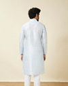 Manyavar Men Delicate Blue FLoral Printed Kurta Set image number 5