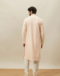 Twamev Men Light Pink Chikankari Kurta Set
