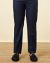 Blue Velvet Patterned Jodhpuri Suit image number 3