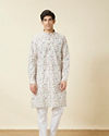 White Linen Printed Kurta image number 2