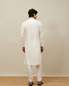 alt message - Manyavar Men Delicate Cream Bel Buti Patterned Kurta Set image number 4