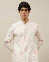 Light Pink and Cream Floral Embroidered Kurta Set image number 0