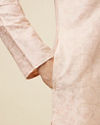Manyavar Men Soft Pink Bel Buti Patterned Kurta Set
