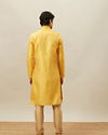 alt message - Manyavar Men Illuminating Yellow Floral Patterned Kurta Set image number 5