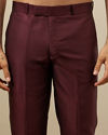 Manyavar Men Cabernet Red Achkan Style Indo Western Set