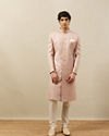Manyavar Men Rosewater Pink Medallion Patterned Sherwani Set