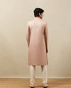 Rose Pink Self Design Sherwani image number 4