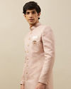 Rosewater Pink Medallion Patterned Sherwani Set