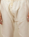 Manyavar Men Quartz Pink Grid Patterned Kurta Set