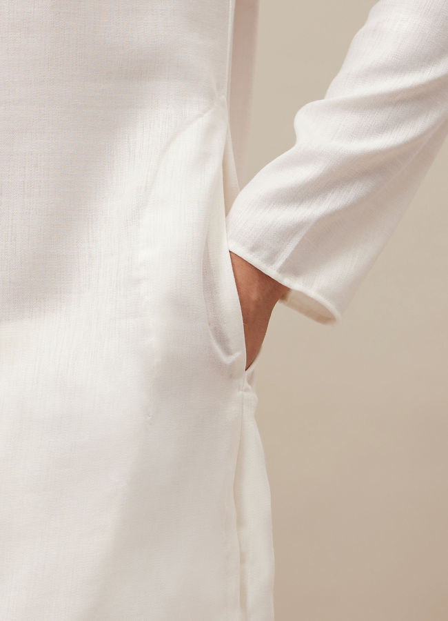 Manyavar Men Pristine White Bandhgala Style Kurta Set