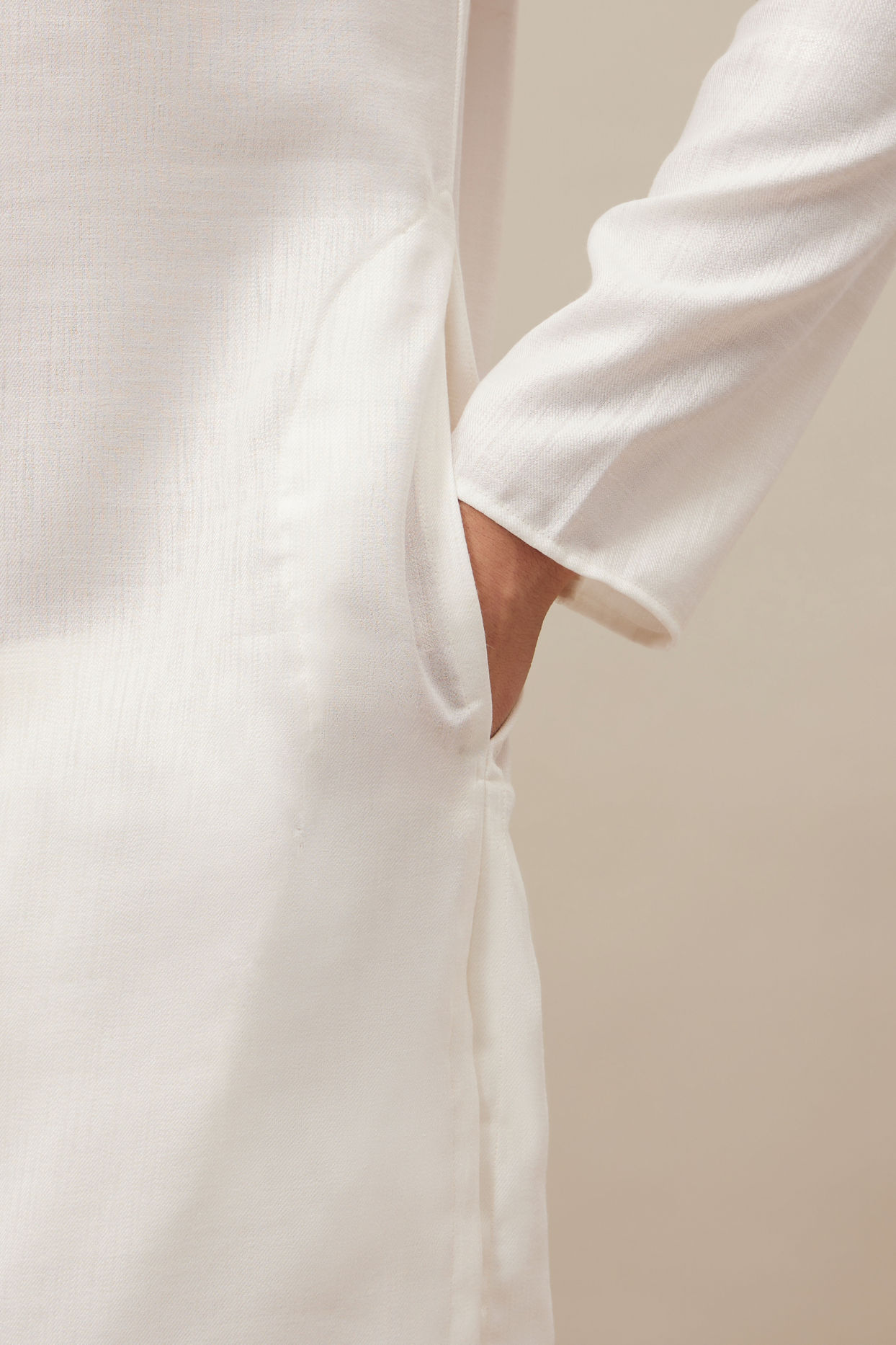 Manyavar Men Pristine White Bandhgala Style Kurta Set