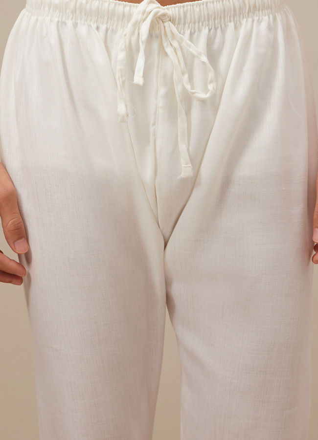 Manyavar Men Pristine White Bandhgala Style Kurta Set