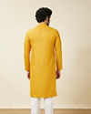 alt message - Manyavar Men Amber Orange Embroidered Bandhgala Kurta Set image number 5