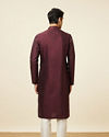 Manyavar Men Windsor Wine Kurta Set with Ogee Floral Prints