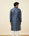 Manyavar Men Navy Blue Bel Buti Printed Kurta Set