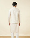 Manyavar Men Cannoli Cream Bel Buti Patterned Jacket