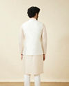 Manyavar Men Off White Diamond Self Embroidered Jacket