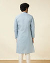 Grey Self Motif Kurta Set image number 5