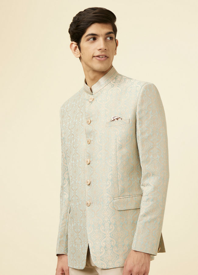 Light Purple Motif Printed Jodhpuri Suit image number 0