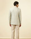Manyavar Men Pistachio Green Ogee Patterned Suit