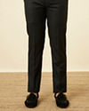alt message - Manyavar Men Midnight Black Grid Patterned Sequined Suit image number 3