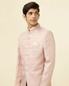 alt message - Manyavar Men Cream Pink Ogee Patterned Suit image number 0