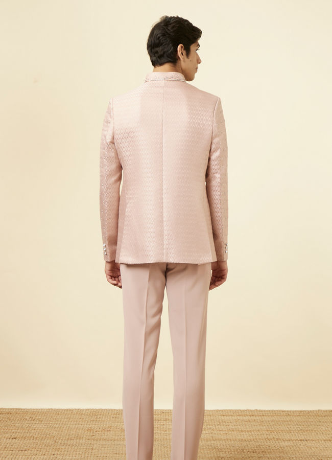 Light Pink Stone Embellished Jodhpuri Suit image number 4