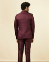 Manyavar Men Windsor Wine Ogee Patterned Suit