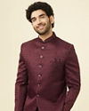 Wine Stone Embellished Jodhpuri Suit image number 0