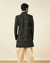 Dark Green Angrakha Style Indo Western Jacket with Asymetric Hem image number 4