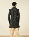 alt message - Manyavar Men Emerald Green Angrakha Style Indo Western Set image number 4