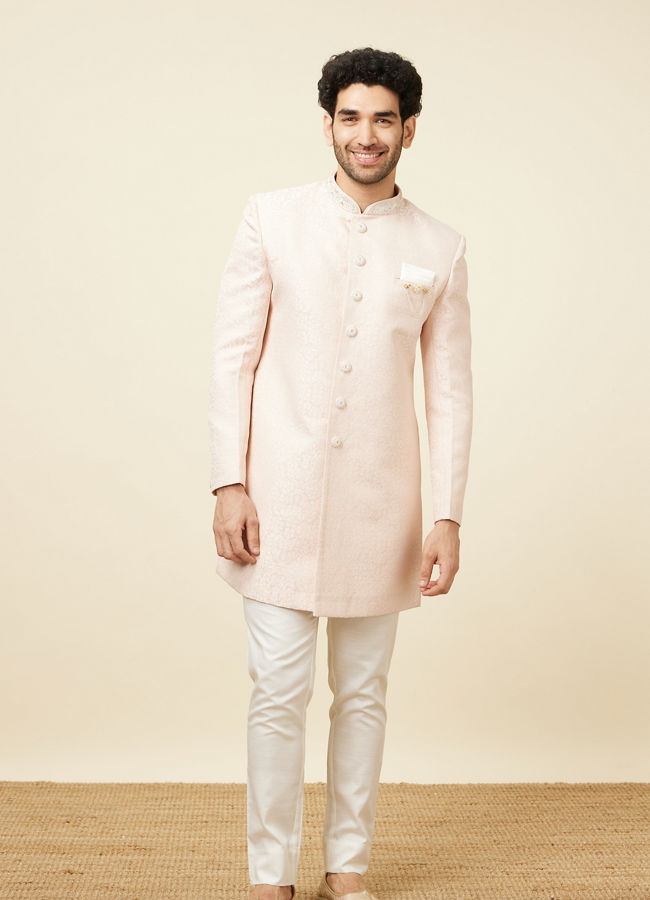 Light Pink Achkan Style Indo Western image number 2