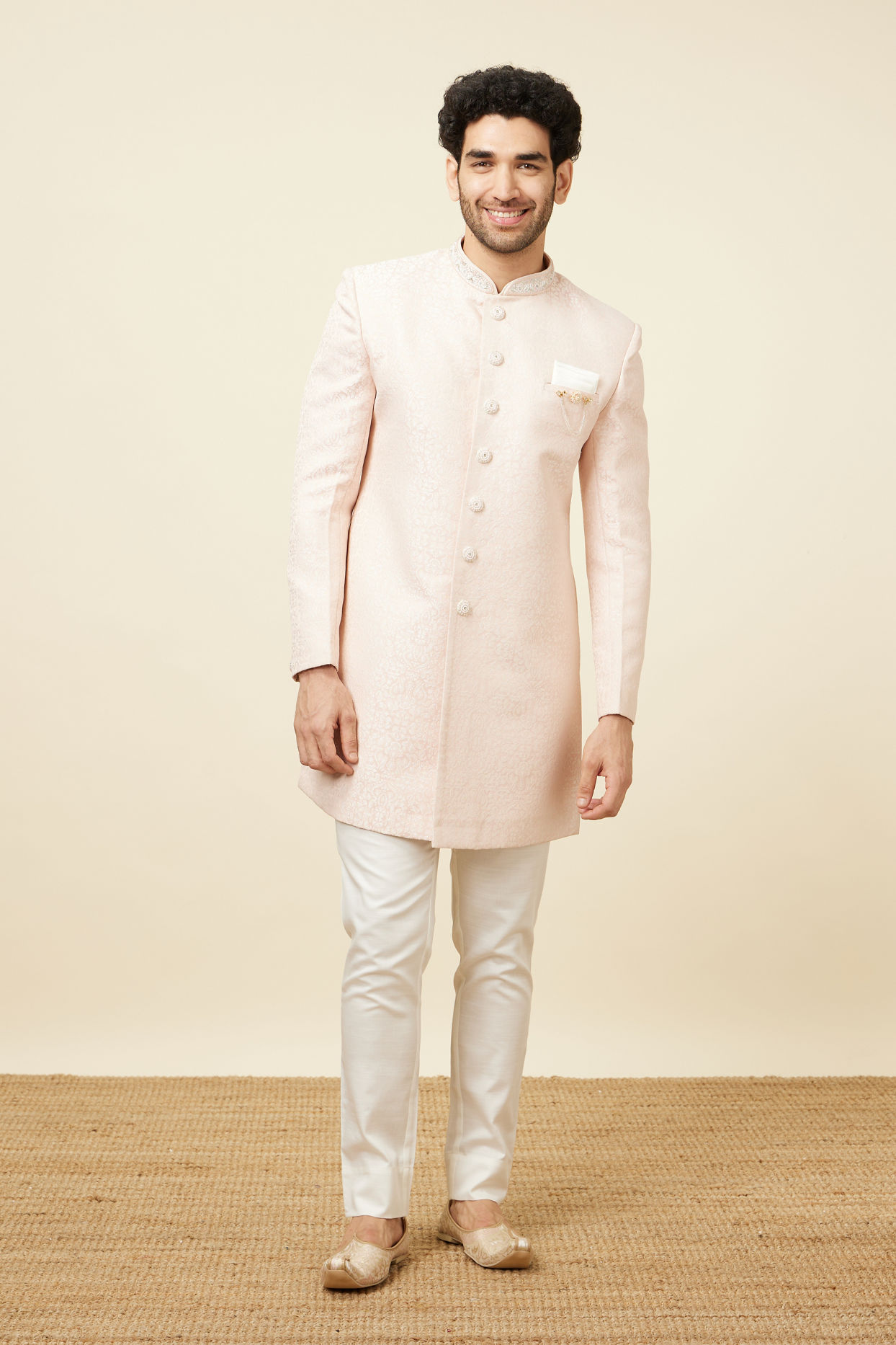 Light Pink Achkan Style Indo Western image number 2