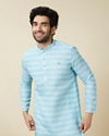 Tropical Blue Diamond Patterned Casual Kurta
