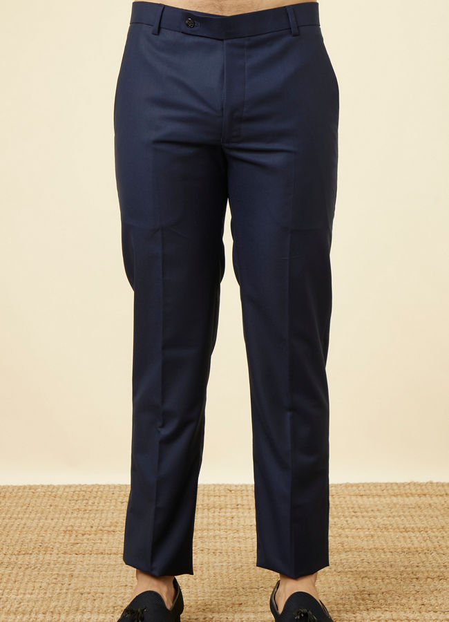 Manyavar Men Maritime Blue Sequined Jodhpuri Suit