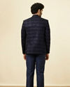 alt message - Manyavar Men Maritime Blue Sequined Jodhpuri Suit image number 4