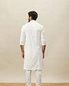 Manyavar Men Bright White Floral Chikankari Kurta Set