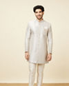 Manyavar Men Light Lilac Floral Patterned Indo Western Jacket