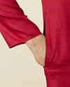 Manyavar Men True Red Embroidered Neckline Kurta Set