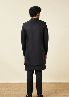 Black Embellished Jacket Style Indo Western image number 5