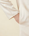 Manyavar Men Ivory White Embroidered Neckline Kurta Set