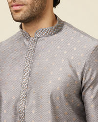 Manyavar Men Glacier Grey Buta Patterned Kurta Set